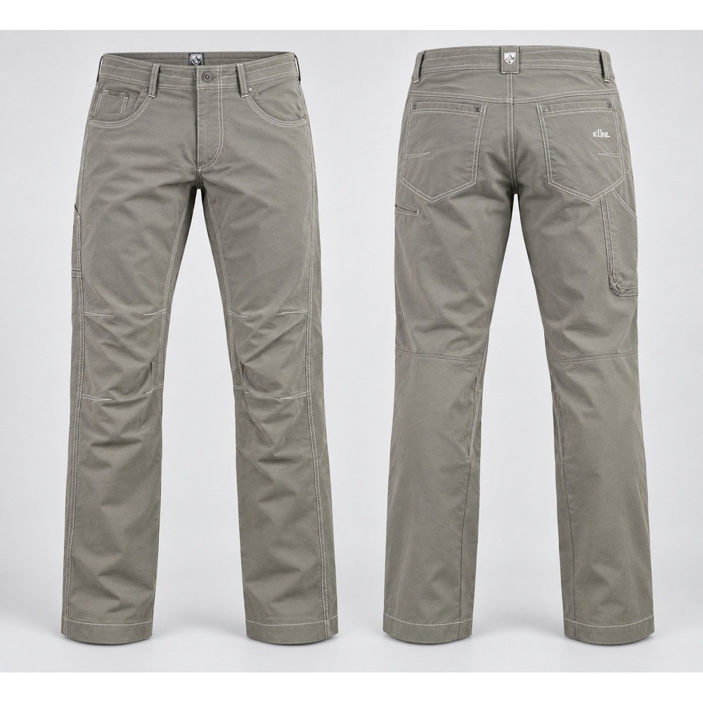 Kuhl Raid Pants Men 34x32 gray brn Stretch Outdoor Tech Hiking Pockets Gorpcore